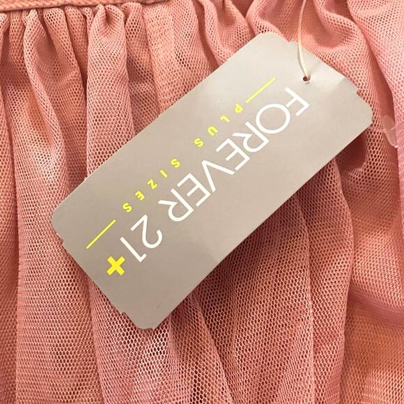 Forever 21 Womens Dusty Pink Layered Mesh Floral Lace Lined Skirt | Size 0X NWT - Picture 6 of 10